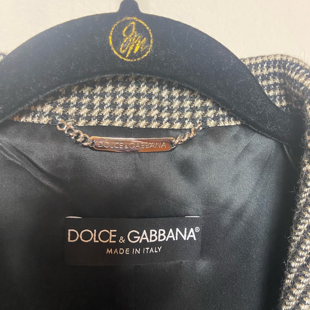 Dolce & Gabbana Wool Plaid Suit Y2K Cropped Blazer Flare Pants Made in Italy - Picture 13 of 16